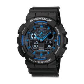 Casio G-shock Gents 200m Auto Calendar Black Resin Strap - GA100-1A2